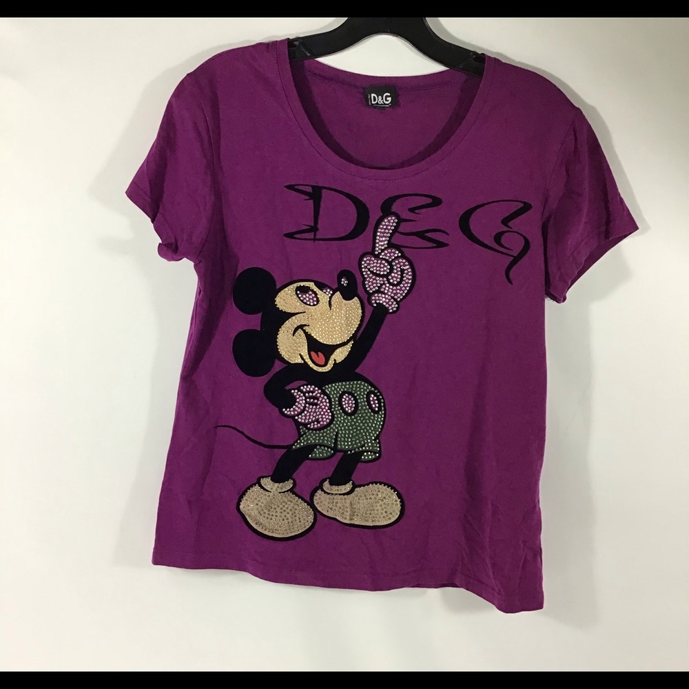 Dolce gabana Mickey Mouse purple shirt size 4 Xl